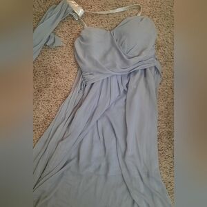 Evening dress long grey silver size small